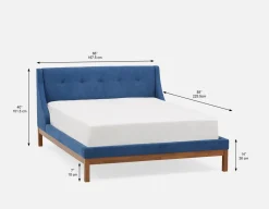 MUROL mid-century modern tufted upholstered wingback queen size bed