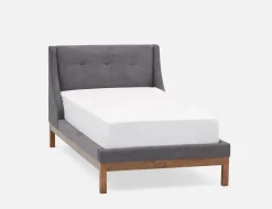 MUROL mid-century modern tufted upholstered wingback queen size bed