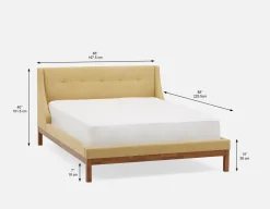 MUROL mid-century modern tufted upholstered wingback queen size bed
