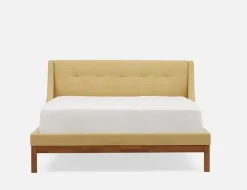 MUROL mid-century modern tufted upholstered wingback queen size bed