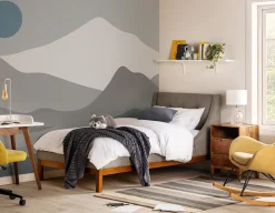 MUROL tufted upholstered wingback twin size bed