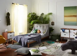 MUROL tufted upholstered wingback twin size bed