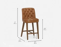 NELA 100% leather counter stool 66cm