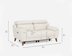 NILLIE 100% leather power recliner contemporary loveseat