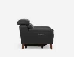NILLIE 100% leather power recliner contemporary loveseat