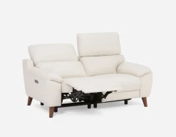 NILLIE 100% leather power recliner contemporary loveseat