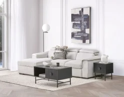 ODETTE contemporary left-facing sectional sofa-bed with storage