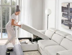 ODETTE contemporary left-facing sectional sofa-bed with storage