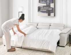 ODETTE contemporary left-facing sectional sofa-bed with storage