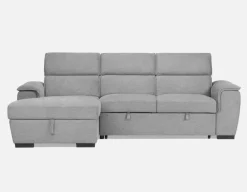 ODETTE contemporary left-facing sectional sofa-bed with storage