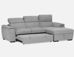 ODETTE contemporary right-facing sectional sofa-bed with storage