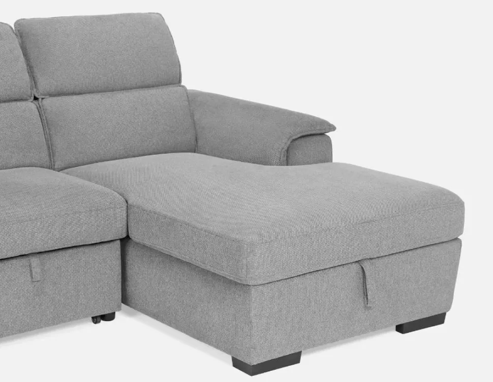 ODETTE contemporary right-facing sectional sofa-bed with storage