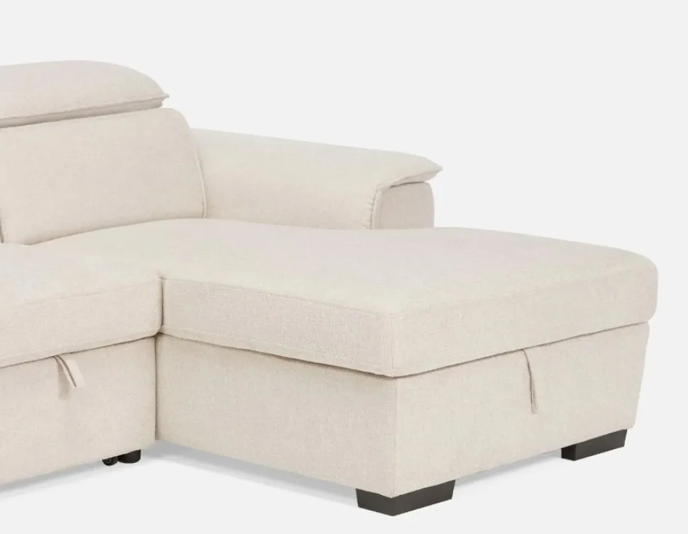 ODETTE contemporary right-facing sectional sofa-bed with storage