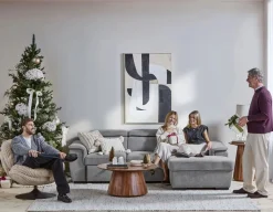 ODETTE contemporary right-facing sectional sofa-bed with storage