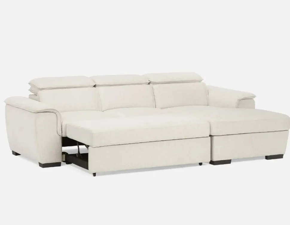 ODETTE contemporary right-facing sectional sofa-bed with storage