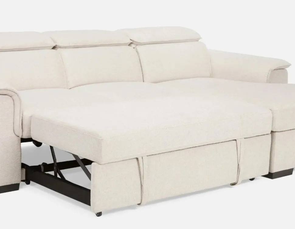 ODETTE contemporary right-facing sectional sofa-bed with storage