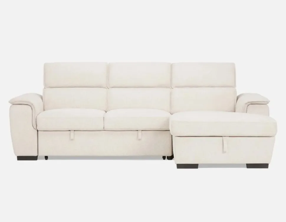 ODETTE contemporary right-facing sectional sofa-bed with storage