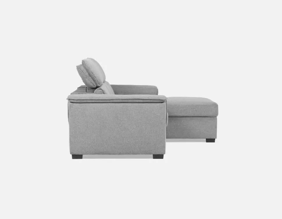 ODETTE contemporary right-facing sectional sofa-bed with storage