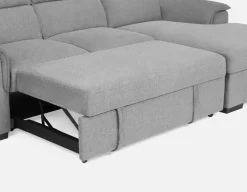 ODETTE contemporary right-facing sectional sofa-bed with storage