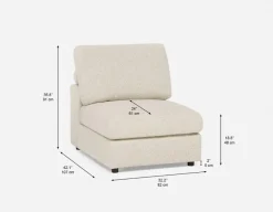OLISA contemporary modular armless sofa