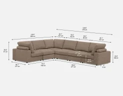 OLISA 6-pc modular interchangeable sofa