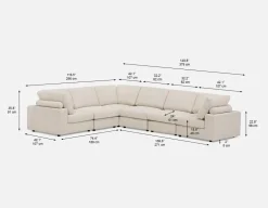OLISA 6-pc modular interchangeable sofa