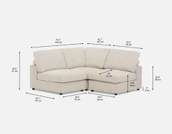 OLISA 3-pc modular interchangeable sofa