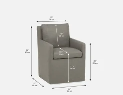 OSTIA dining chair on casters