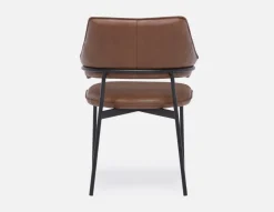 PALMA 100% leather mid-century modern dining chair