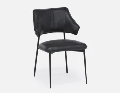 PALMA 100% leather mid-century modern dining chair