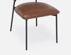 PALMA 100% leather mid-century modern dining chair