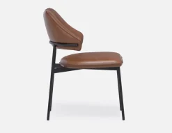 PALMA 100% leather mid-century modern dining chair