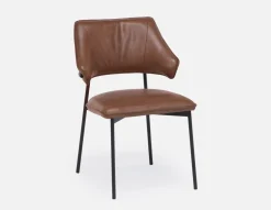 PALMA 100% leather mid-century modern dining chair