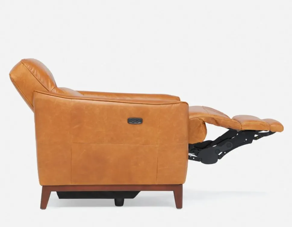PALMER contemporary modern power-reclining 100% leather armchair