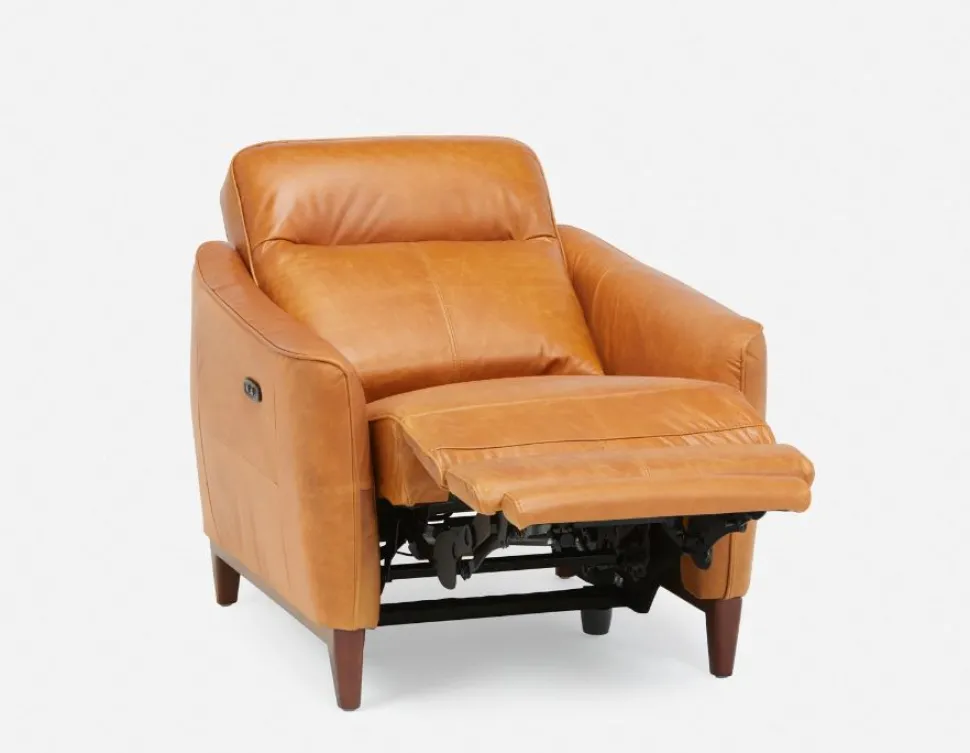 PALMER contemporary modern power-reclining 100% leather armchair