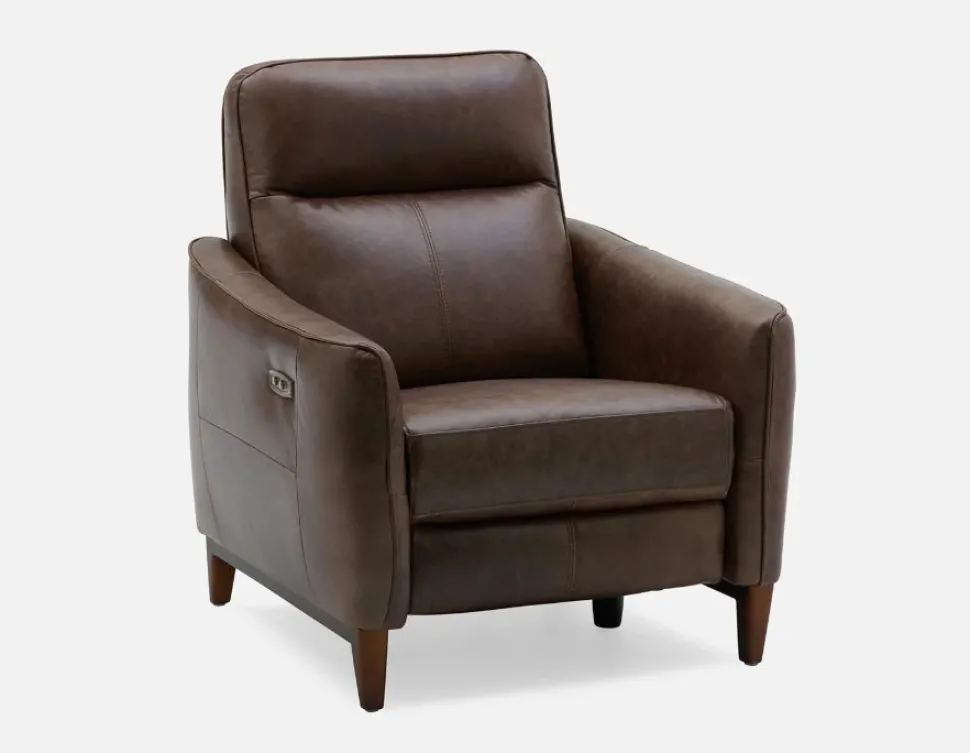 PALMER contemporary modern power-reclining 100% leather armchair
