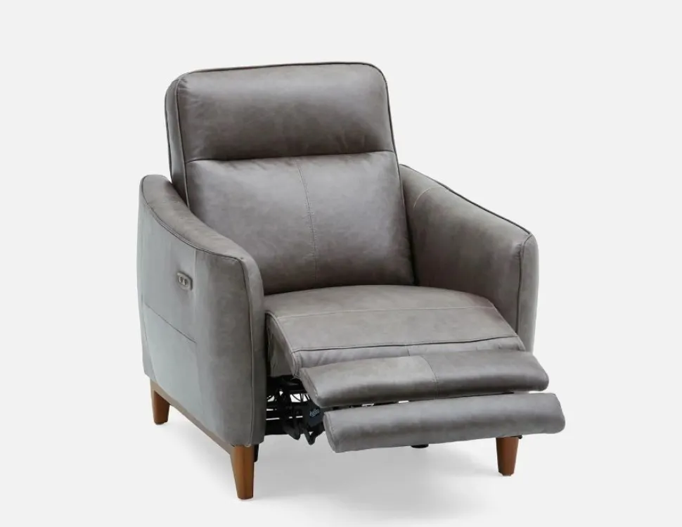 PALMER contemporary modern power-reclining 100% leather armchair