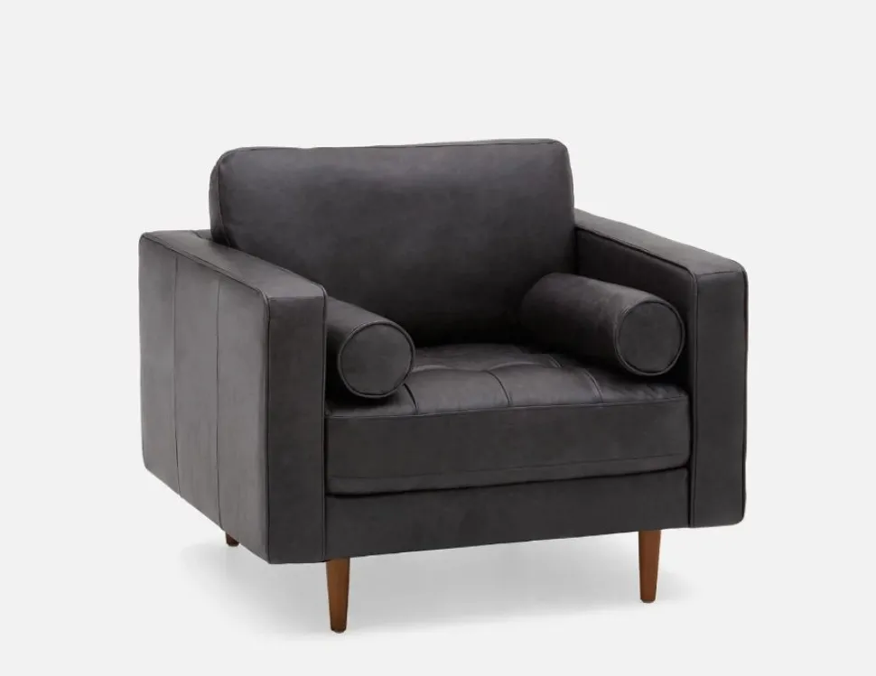 PALMER contemporary modern power-reclining 100% leather armchair