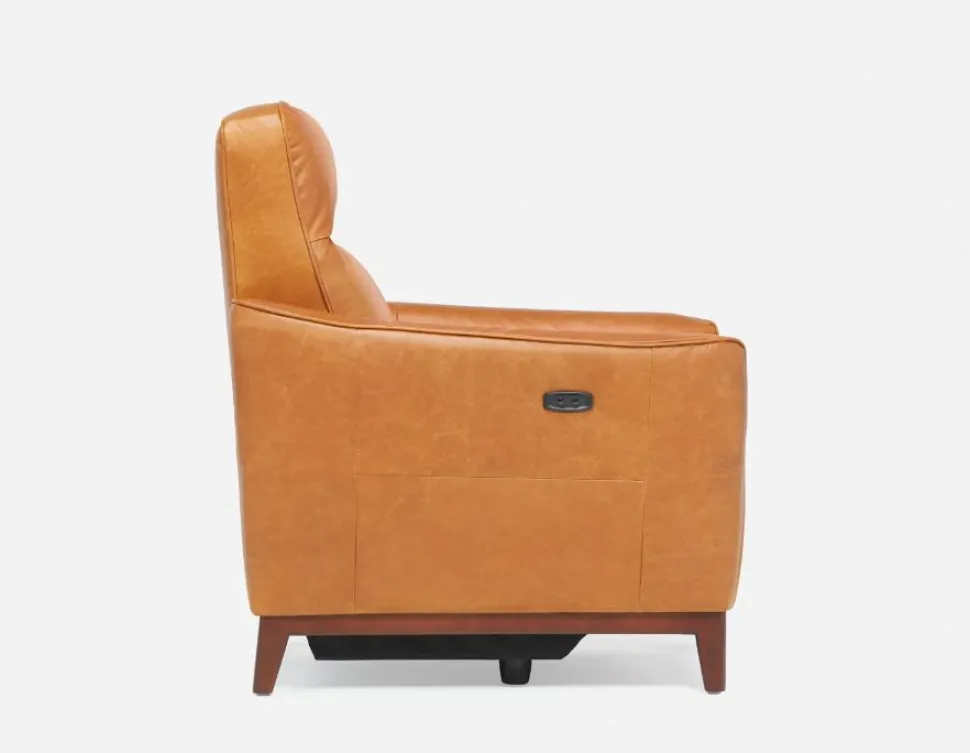 PALMER contemporary modern power-reclining 100% leather armchair