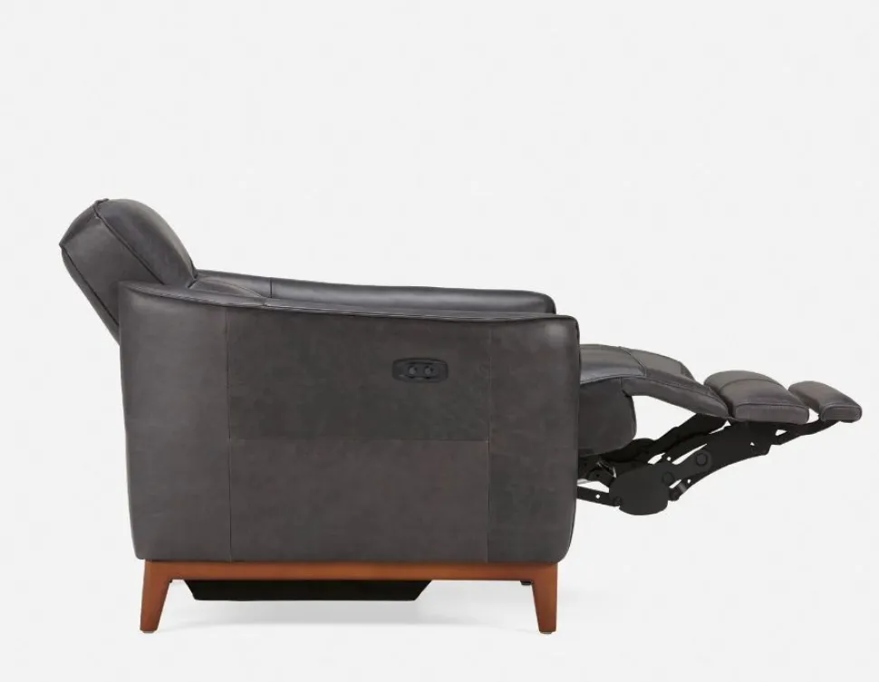 PALMER contemporary modern power-reclining 100% leather armchair