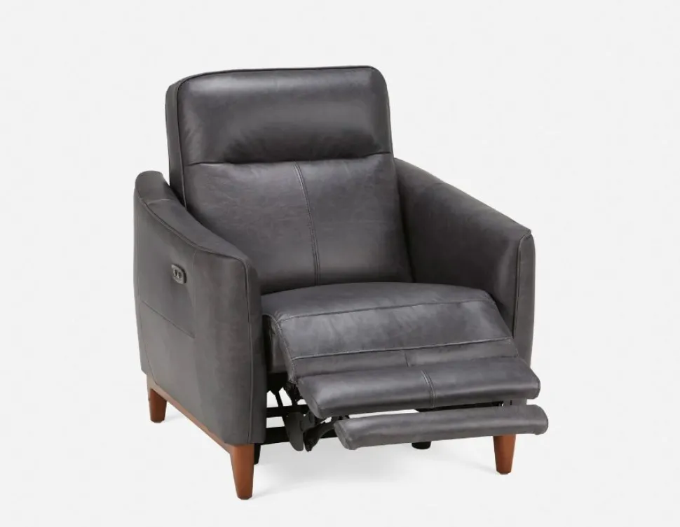 PALMER contemporary modern power-reclining 100% leather armchair