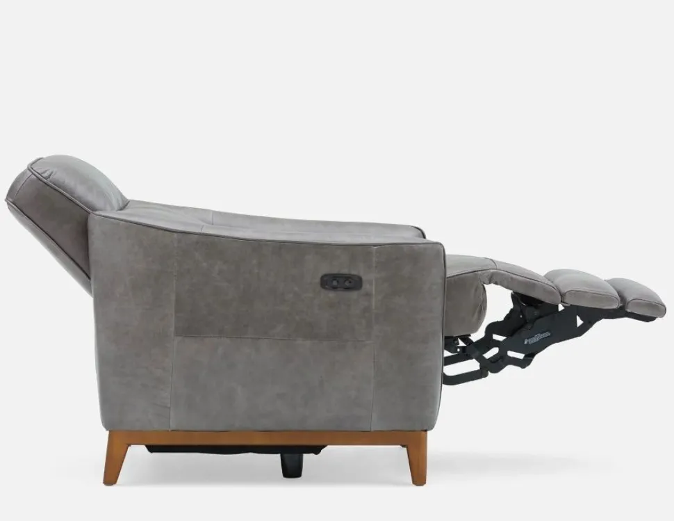 PALMER contemporary modern power-reclining 100% leather armchair