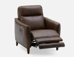 PALMER contemporary modern power-reclining 100% leather armchair