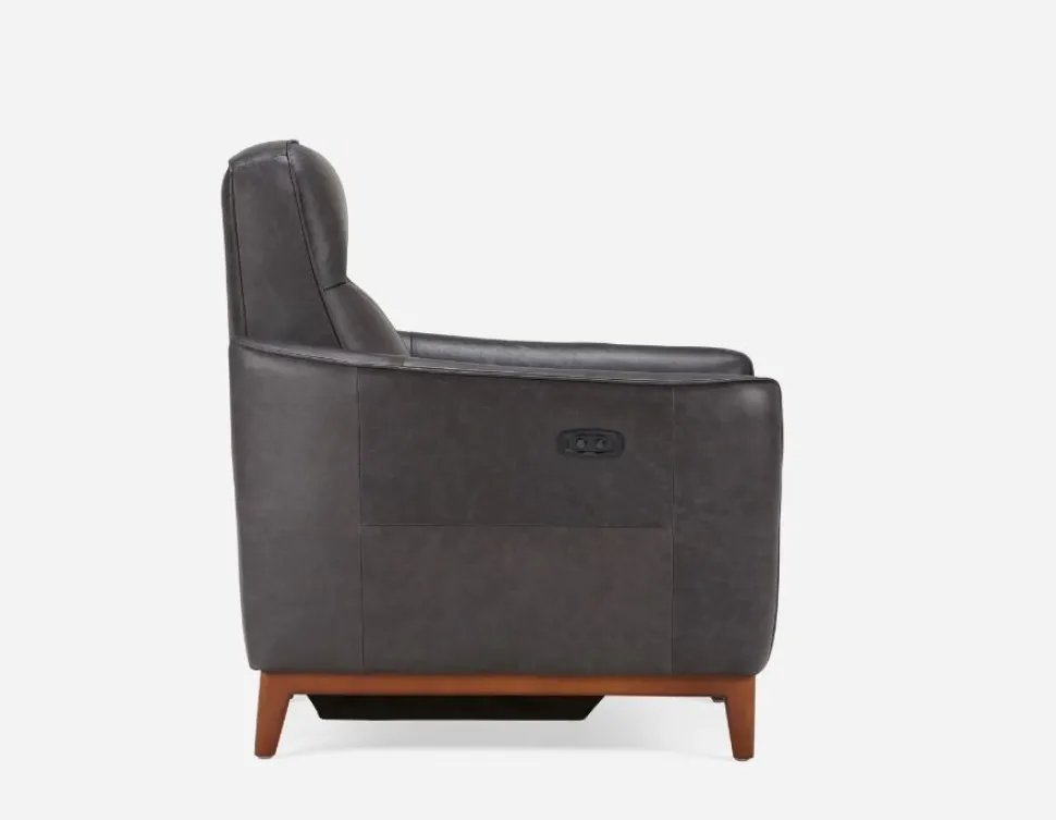 PALMER contemporary modern power-reclining 100% leather armchair