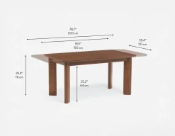 PALMO modern-retro extendable dining table 150 to 200cm