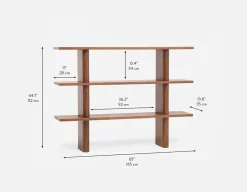 PALMO modern-retro 3-tier hutch shelf 165cm