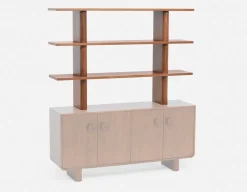PALMO modern-retro 3-tier hutch shelf 165cm