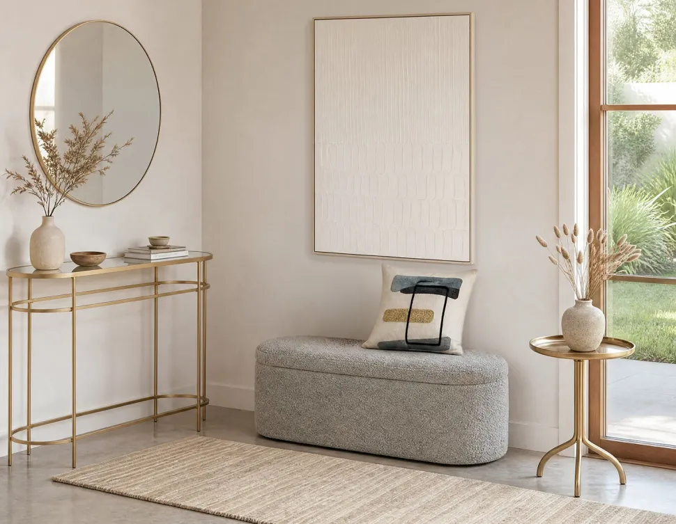 PETE mirrored top console table 120 cm