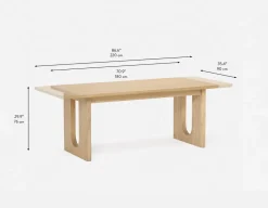PRIYA extendable acacia wood dining table 180-220 cm