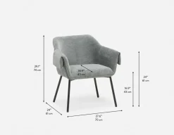 RALPH mid-century upholstered dining armchair